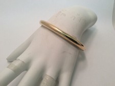 18K Yellow Real Solid Gold High Polished Lady Bangle Bracelet 16.80g 7 1/2'' 6mm