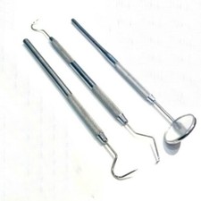 3pcs Dental Kit Tooth Scraper Mirror Scale Set Tartar Calculus Plaque Remover SS