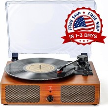 Tocadiscos Bluetooth Tocadiscos para Vinilo con Altavoces y Reproductor USB NEW