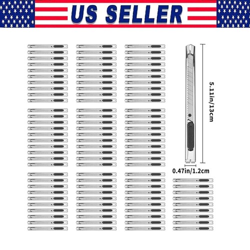 9mm Utility Knife 20-100Pcs Multi-Purpose Box Cutter Retractable with Safety loc