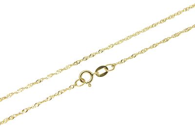 1 MM 14K MASSIVE GELBGOLD SINGAPUR KETTE HALSKETTE 16''