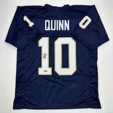 Facsimile Autographed Brady Quinn Notre Dame Blue Reprint Jersey Size Men's XL