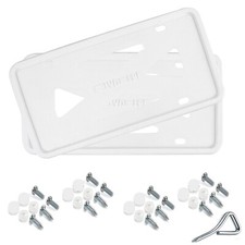 2x Silicone License Plate Frame Anti-rattle With Installation Screws White