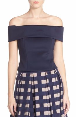 Eliza J Navy Blue Off Shoulder Top Sz 