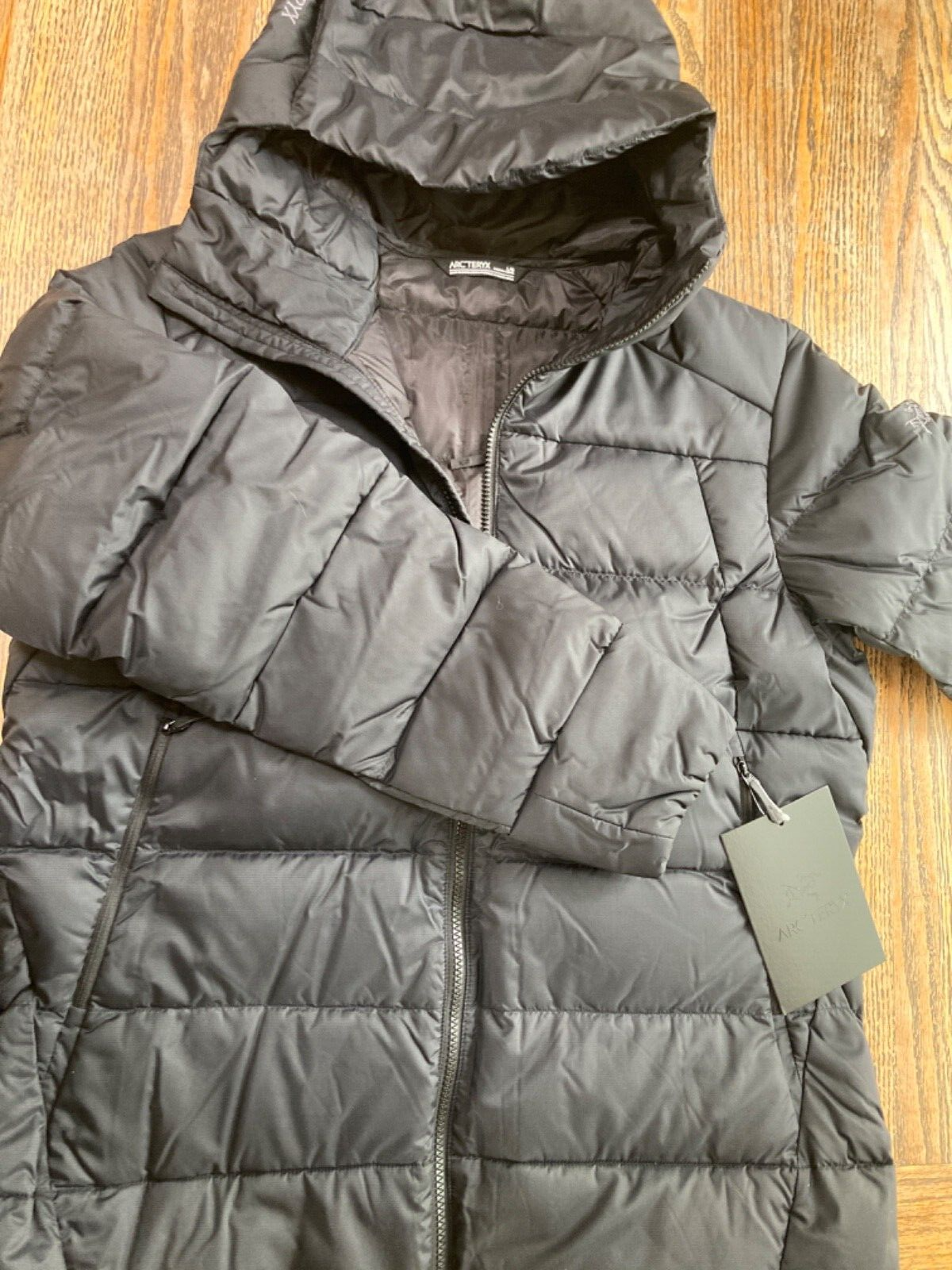 ARC'TERYX ARCTERYX Felpa con Cappuccio Donna Piumino Torio Nera Large Nuova con etichette