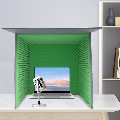 Green Portable Soundproof Booth Studio Sound Recording Desktop Soundproof Cover