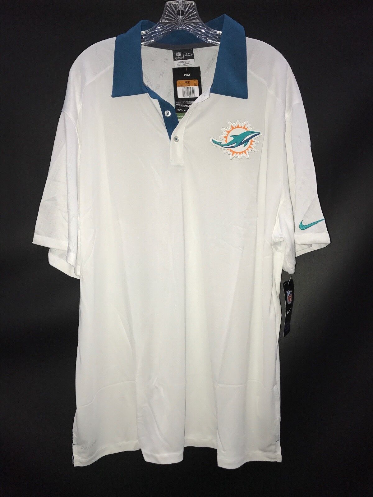 Chicago Mall MIAMI DOLPHINS TEAM ISSUED COACHES BRAND POLO 70.00 SIDELINE NEW Latest item
