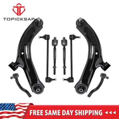8pc Front Lower Control Arm Inner Outer Tie Rod Sway Bar for Nissan Cube Versa