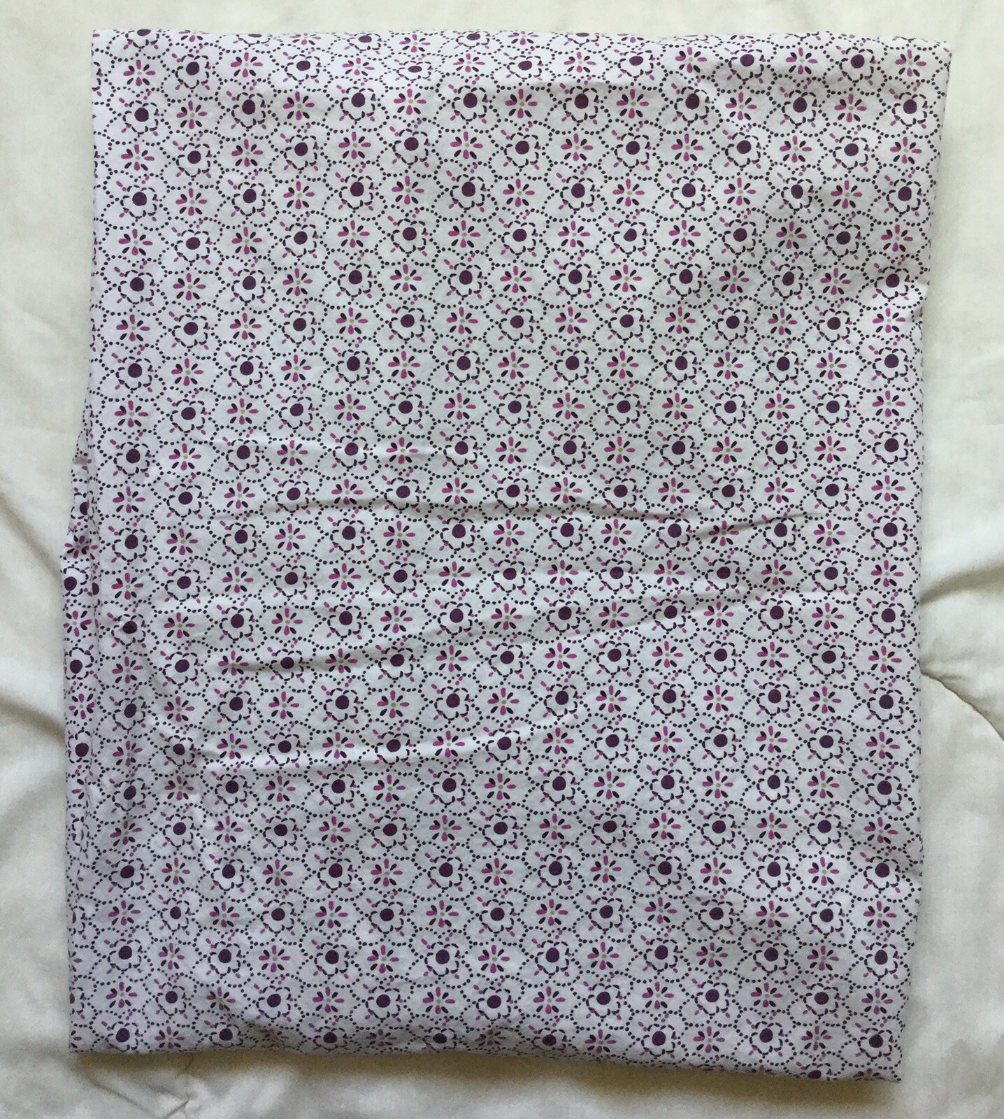 Pottery Barn Kids Brooklyn Fitted Crib Sheet Purple Flower Girl