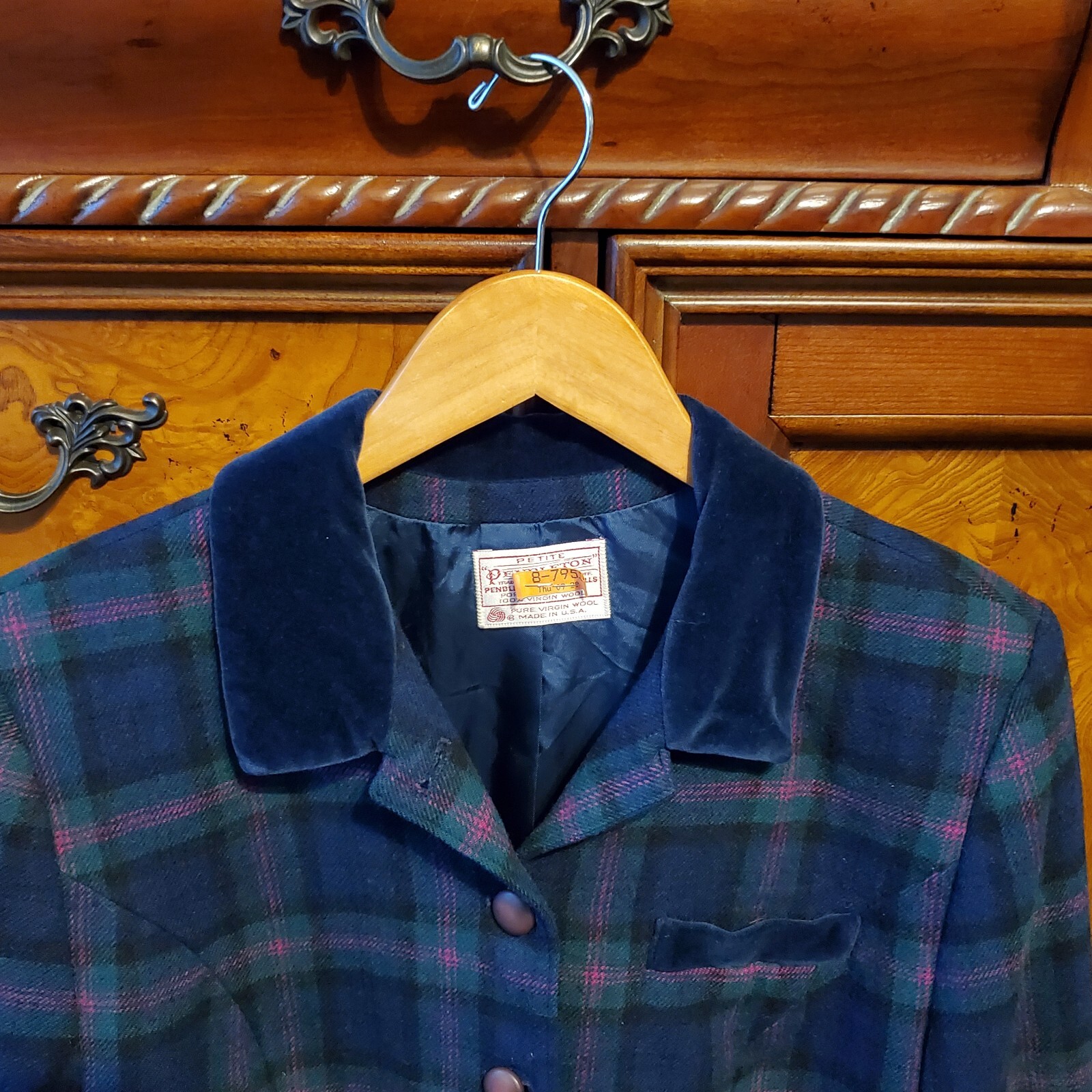VTG PENDLETON wool plaid cropped jacket size 12P - image 6