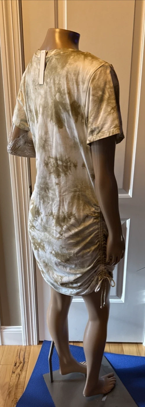 UNDERCOVER Abito VS ROSA increspato lati tie dye taglia XL spiaggia casual resort multi nuovo con etichette