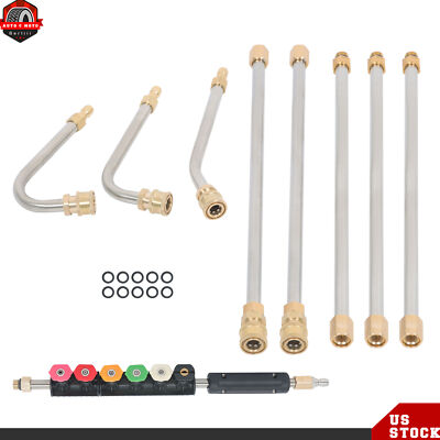 High Pressure Washer Gun Extension Wand Lance Gutter Cleaner Nozzles Kit 4000PSI