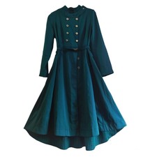 Stylish Women's Trench Coat Size 44 Eu/xl Green Turquoise