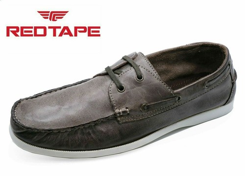 Mens New Leather Lace Up Loafers Casual Driving Boat Deck Moccasins Shoes Size 8 - Picture 9 of 11