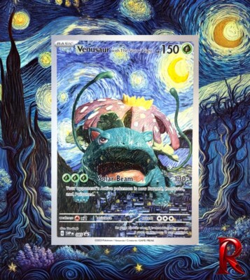 Pokemon Venusaur Starry Night Van Gogh Beautiful Moon ACG Star Trading Card NM