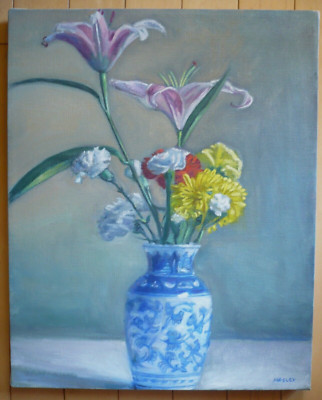 WALTER LYNN MOSLEY, LISTED CALIFORNIA CA NY FLORAL FLOWERS IMPRESSIONIST SIGNED