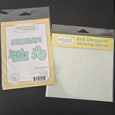Taylored Expressions Play On Words Dies and Matching Layered Stencils