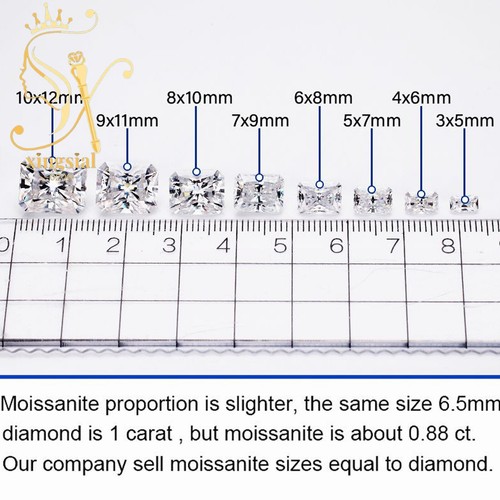 Brilliant Radiant Cut White D Color VVS1 Moissanite Loose Stone GRA Certificated - Picture 7 of 15