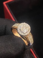 1.48 Cts Princess Round Shape Invisible Set Diamonds Engagement Ring In 14K Gold