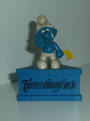 Schtroumpf SOCLE - 20040 BON VOEUX - TBE (Smurf Puffi Pitufo Schlumpf