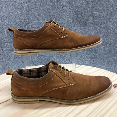 Steve Madden Dress Shoes Mens 10 Geraro Oxford Brown Leather Almond Toe Low  | eBay