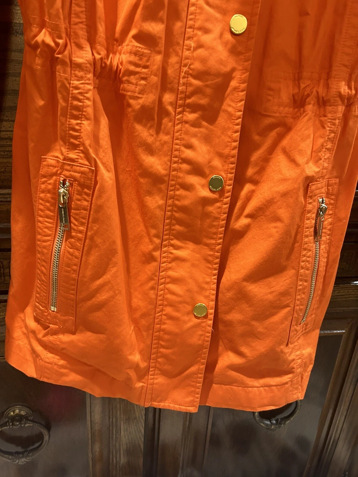 Giacca con cappuccio arancione Michael Kors donna taglia XS nuova con etichette!