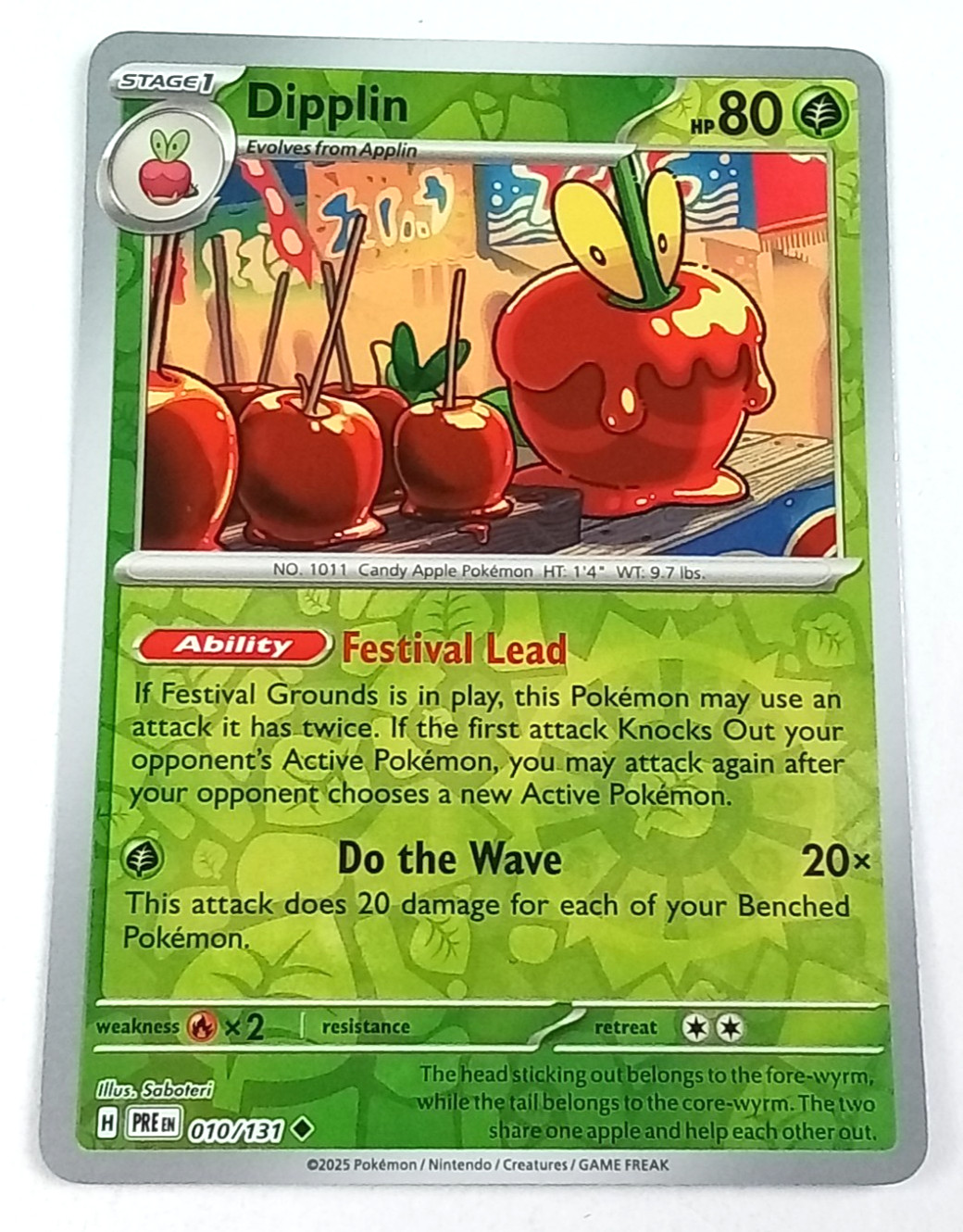 Dipplin 10/131 Prismatic Evolutions Reverse Holo Pokémon Card 2025