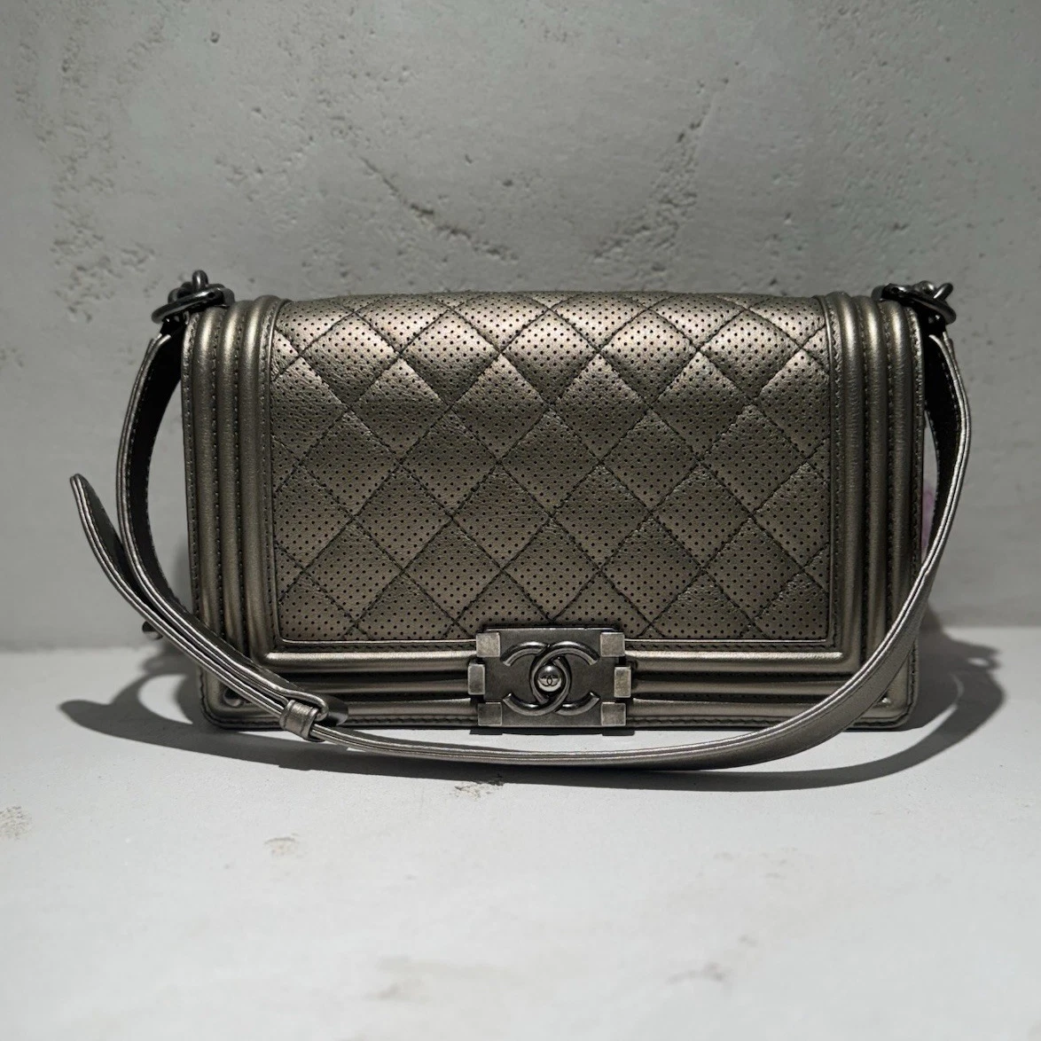 CHANEL Leather Exterior Gray Bags & Handbags for Women for sale | eBay