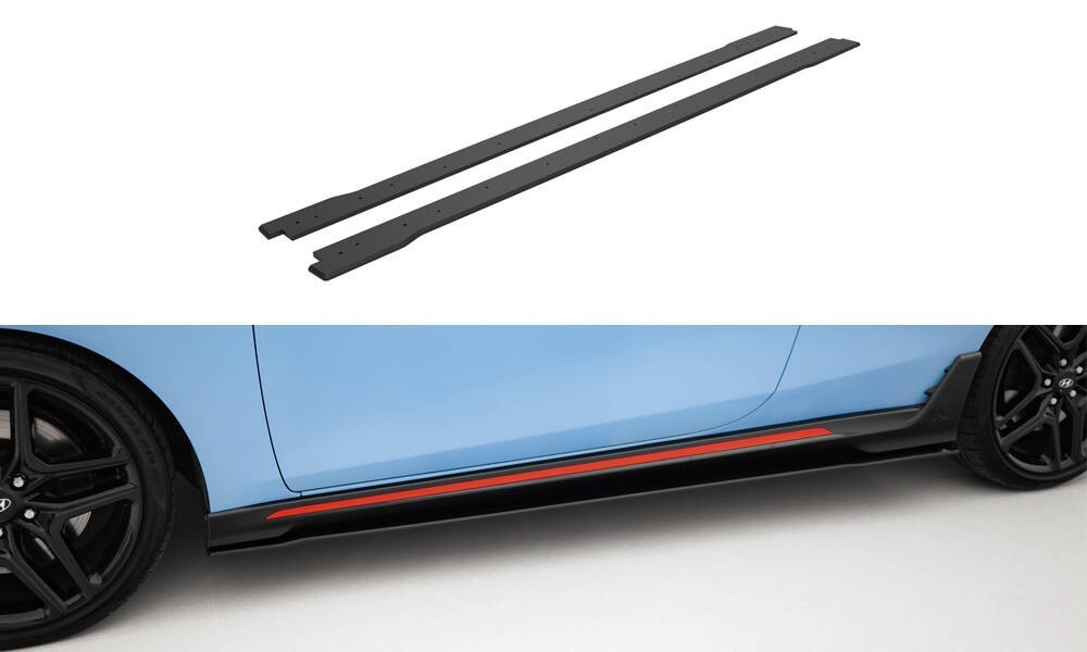 Bas de caisse Maxton Street Pro pour Hyundai Veloster N Mk2 de couleur noir et rouge