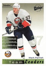 ISLANDERS TEAM LEADER MARK PARRISH 2001 UPPER DECK VINTAGE #164