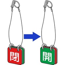 TRUSCO Valve Open/Close Display Board for Both Sides with Rope 65 Square Eco Uni