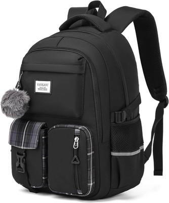 Stylish Black Backpack for Teen Girls - Ideal for School and Travel