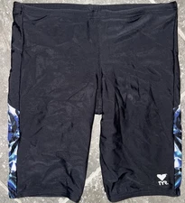 TYR Jammer Size 32 Men’s Swimsuit Team Black Blue