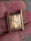 Rare Vintage Must De Cartier Tank 20mm Manual Wind 925 Silver Plaquet Or Trinity