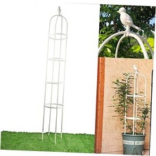 Garden Trellis for Climbing Plants, Rustproof Metal Pipe with Heavy Duty White