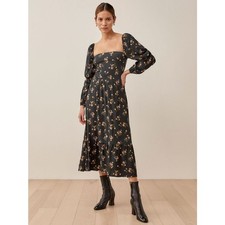 Reformation Mica Dress in Evita Black Floral Size 0 EUC $248