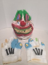 Big Scary Latex Clown Mask and Gloves Halloween Costume