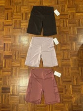 3 PAIR LULULEMON SHORTS WITH SIDE POCKETS ORIGINAL DESIGN WOMENS SIZE L