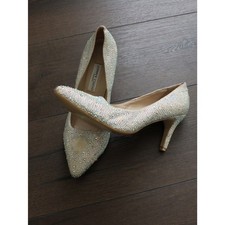 Jimmy Choo Ivory Crystal Embellished Pointed Toe Pumps