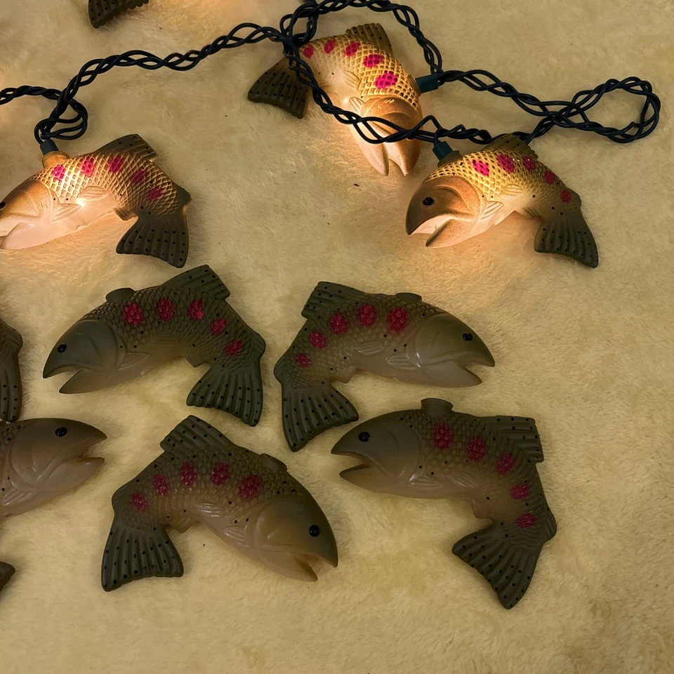 Винтажный набор выдувной пресс-формы форели рыбы струнных инструментов работает с 7 дополнительными крышками - Изображение 2 из 3