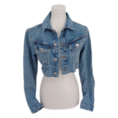The Drop Jeansjacke für Damen, Nami Ultrakurz geschnitten, Mittleres Indigobl XS