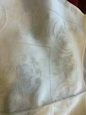 Beautiful Cotton Damask Tablecloth 12 Napkins Yellow Excellent