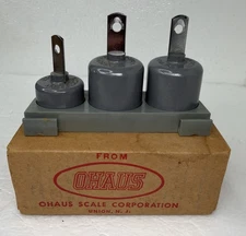 Vtg Ohaus Attachment Weight Set 2-034-8 Metric 3 Weights 1000g, 500g Stand