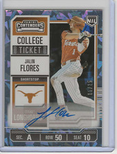 2025 Panini NIL University of Texas Jalin Flores College Ticket Ice Auto #15/25