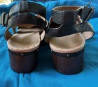 Vionic Faye Black Leather T-Strap Platform Clogs Stud Sandals 18235 Wm 11  42 Ex — photo 5