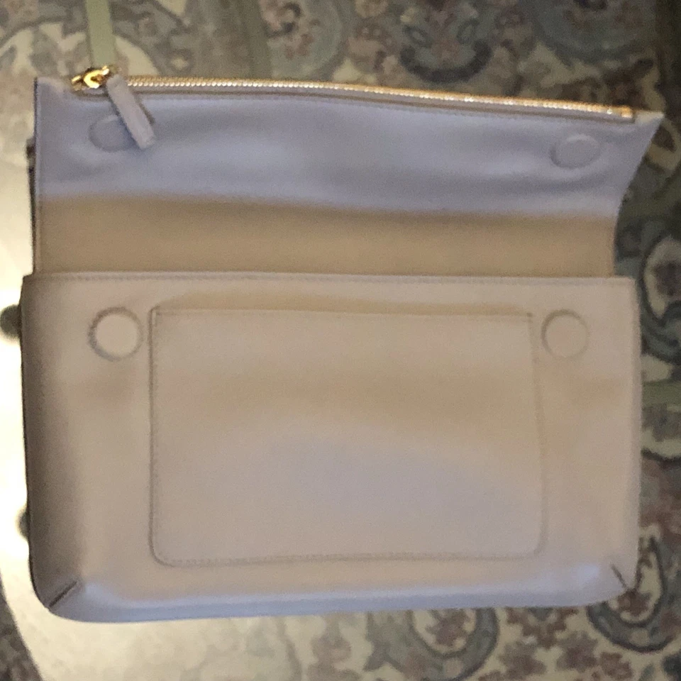 Smythson of Bond Street - Crossbody Flap Bag Zipper Lt. Gray - Image 4 of 4