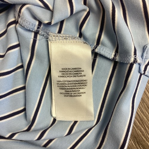 Polo Ralph Lauren Short Sleeve Blue Stripe Pony Shirt Gold Cotton Men’s - Picture 6 of 6