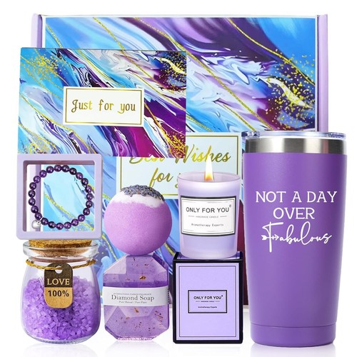 Gift Baskets for Women, Happy Birthday Gifts Lavender...