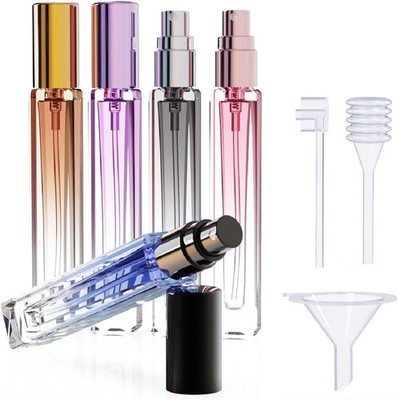 5PCS 10ml Refillable Glass Travel Perfume Atomizer Bottles Mini Empty Cologne 