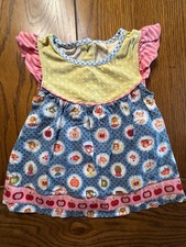 Matilda Jane Cameo Girls Flutter Tunic Top The Adventure Begins Apple Shirt Sz 2